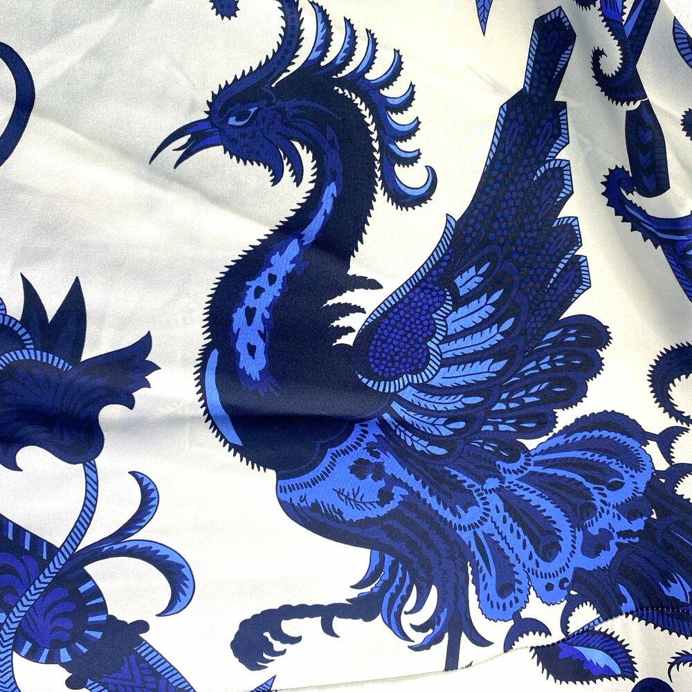 AGUACLARA Swimwear Maxi Skirt Sz M 100% Silk Shangri La Azul Peacock Resortwear - Picture 3 of 9